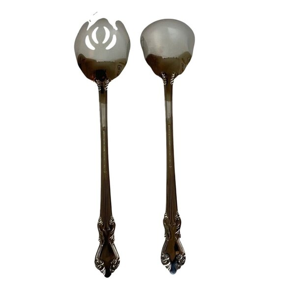 Reed & Barton Heritage Mint Marlborough 2-Pc Salad Serving Set Stainless Steel - Picture 5 of 7